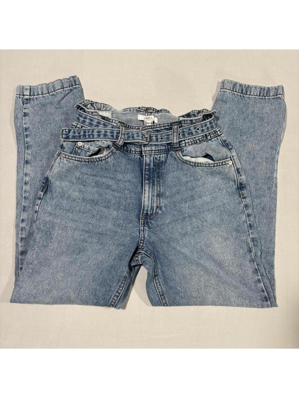 Forever21 paperbag jeans light wash